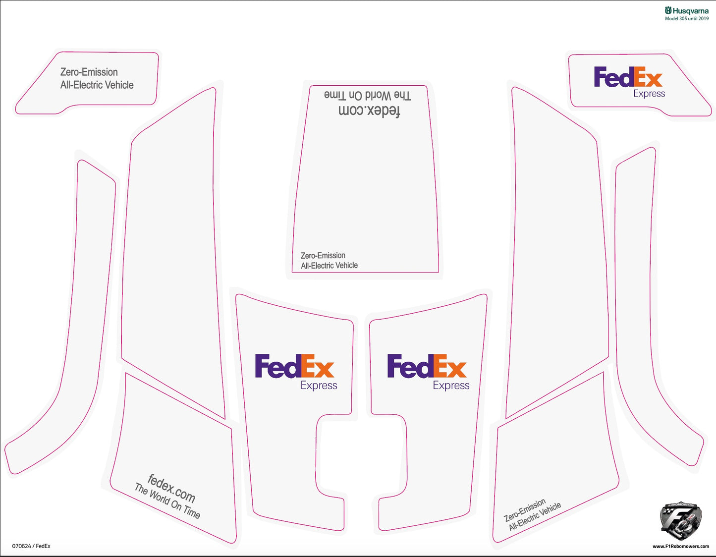 FedEx 2024 Sticker for Husqvarna and Gardena Robomowers