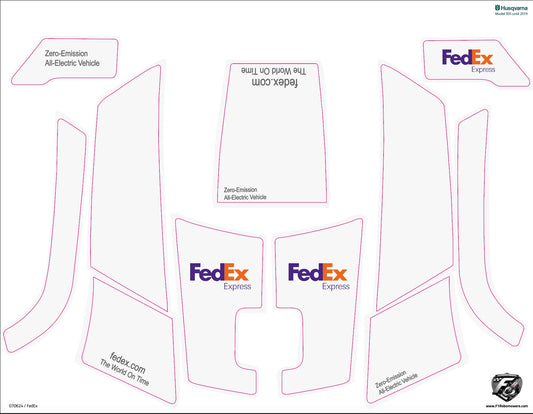 Adhesivo FedEx 2024 para cortacésped Husqvarna y Gardena